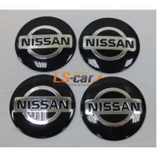 Наклейка  OR-5 "NISSAN" на автомоб, колпаки, диски (диаметр 60мм.) пластик/ комп. 4шт.
