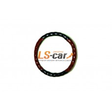 Оплетка на рулевое колесо Волна, кожа, светло-коричневая глянец, размер М (GD-28)