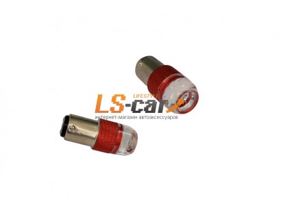 Светодиодная лампа для а/м 1157-6W-C-R СТРОБОСКОП красный 10-60V