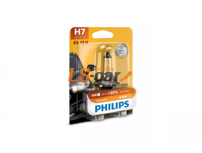 Лампа галогеновая "Philips" H7 (55W 12V) Vision, блистер,1шт/12972PRB1