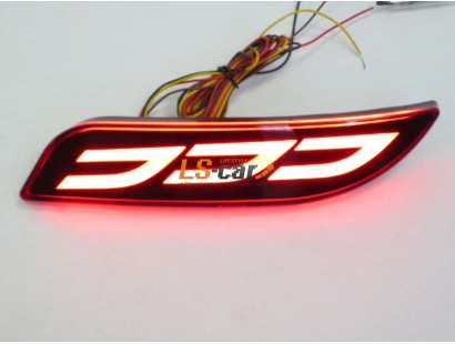 Накладки бампера светодиодные Лада Приора 2 (WD-007-HP-BD46-01 RED)