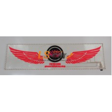 Эквалайзер на стекло "Крылья ангела - логотип Daewoo", прозрачный фон, 90х25см