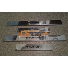 Накладки на пороги Hyundai Elantra 2013-... из нержавеющей стали (комп 4шт.)