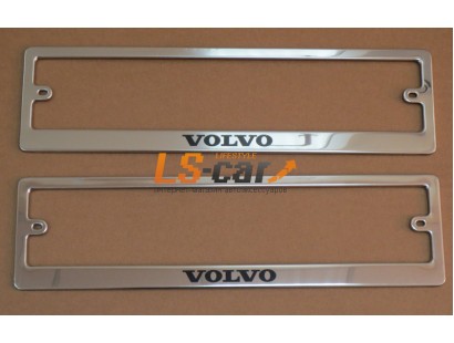Рамка для номерного знака, хром нержавеющая сталь (ком-т 2 шт) Volvo шелкография краска
