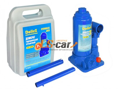 Домкрат гидравлический бутылочный Dollex  (2,0т) 158-308 мм в кейсе/DT-02B