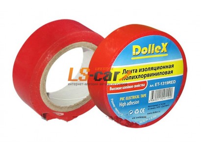 Лента изоляционная Dollex ПВХ (PVC) красная 19 мм х 9,10 м/ET-1319RED
