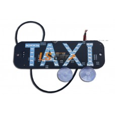 Знак "TAXI"   12V LED (светодиодный) GR на ветровое стекло  (на 2-х присосках)