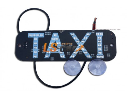 Знак "TAXI"   12V LED (светодиодный) GR на ветровое стекло  (на 2-х присосках)