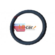 Оплетка на рулевое колесо Волна, перфорированная, черная+матовая черная, размер М/ GD-035