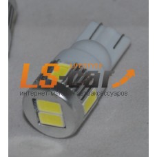 Светодиодная лампа для а/м T10-6SMD-5630 без  линзы (белый)12V