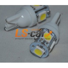 Светодиодная лампа для а/м T10-5050-5SMD  (белый 5-светодиодов) 24V