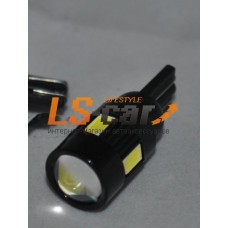 Светодиодная лампа для а/м T10-5630-6SMD-Lens  чёрный 24V