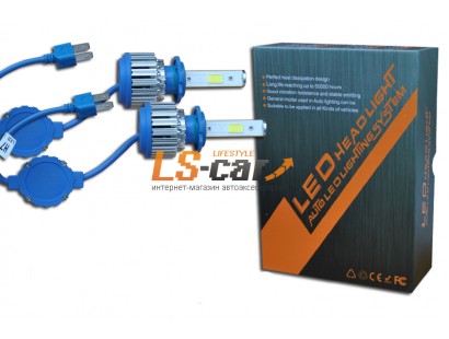 Лампа головного света со светодиодами CREE H1 36W-3600LM/BLUE/ 9-36V(со встр, вентилятором)