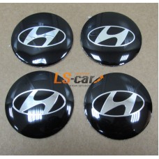 Наклейка  OR-5 "HYUNDAI" на автомоб, колпаки, диски (диаметр 60мм.) пластик/ комп. 4шт.