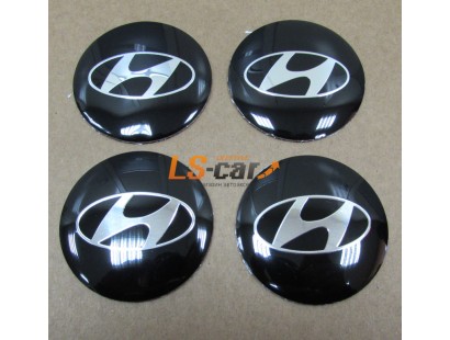 Наклейка OR-6 "HYUNDAI" на автомоб, колпаки, диски (диаметр 65мм.) пластик/ комп. 4шт.