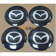 Наклейка  OR-5 "Mazda" на автомоб, колпаки, диски (диаметр 60мм.) пластик/ комп. 4шт.