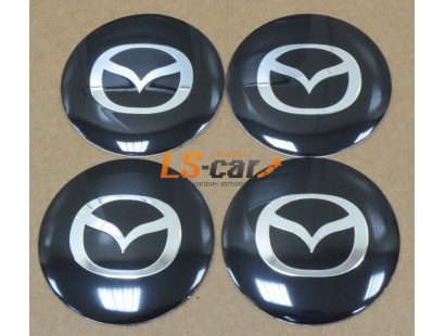 Наклейка  OR-4 "Mazda" (диаметр 55мм.) на автомоб, колпаки, диски, пластик/ комп. 4шт.