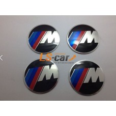 Наклейка  OR-6 "M" на автомоб, колпаки, диски (диаметр 65мм.) пластик/ комп. 4шт.
