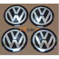 Наклейка OR-6 "Volkswagen" на автомобильные колпаки, диски (диаметр 65мм.) пластик/комплект 4шт.