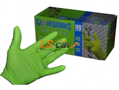 Перчатки AMMEX нитриловые рифленые GWGN46100 GREEN размер L (упаковка 100 штук)