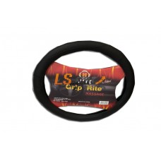 Оплетка на рулевое колесо HL-3005BK+BK-XL (черный+черный иск. кожа )