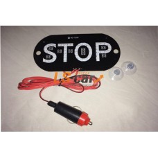 Знак "TAXI"  STOP  красный 12V LED (светодиодный)в прикуриватель  на ветровое стекло  (на 2-х присосках)