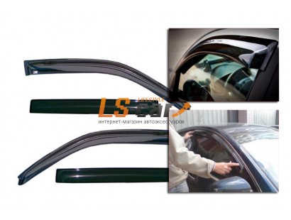Дефлекторы окон накладные Nissan X-Trail T32 (2014-) "Alvi-Style" нержавеющий молдинг