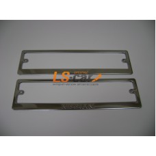 Рамки для номерного знака, хром нержавеющая сталь (ком-т 2 шт) Nissan штампованная надпись