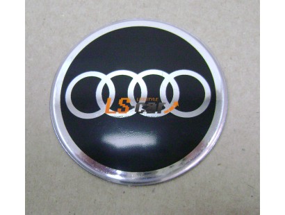 Наклейка "Audi" (диаметр 55мм.) на автомобильные колпаки, диски, компл. 4шт.