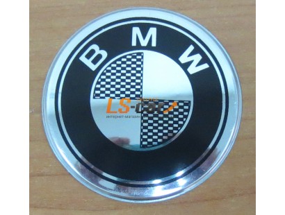 Наклейка "BMW" (диаметр 70мм.) на автомобильные колпаки, диски, компл. 4шт.