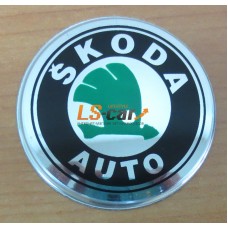 Наклейка "Skoda" (диаметр 55мм.) на автомобильные колпаки, диски компл. 4шт.