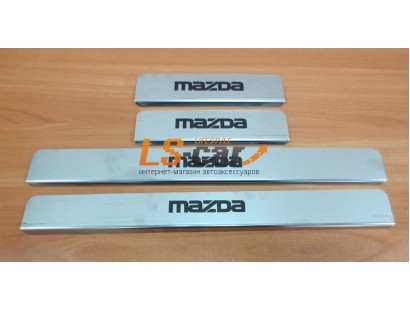Накладки на пороги Mazda (CX-5 2013) из нержавеющей стали (комп 4шт.)