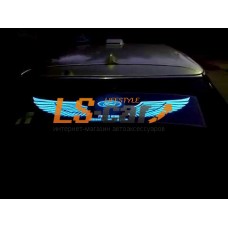 Эквалайзер на стекло "Крылья ангела - логотип Ford", прозрачный фон, 90х25см