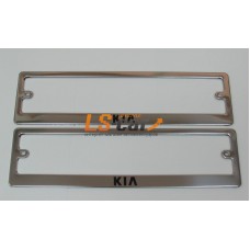 Рамки для номерного знака, хром нержавеющая сталь (ком-т 2 шт) KIA шелкография краска