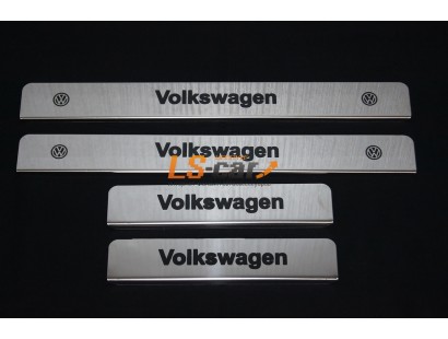 Накладки на пороги М/О Volkswagen (Polo, Tuareg) из нержавеющей стали (комп 4шт.)